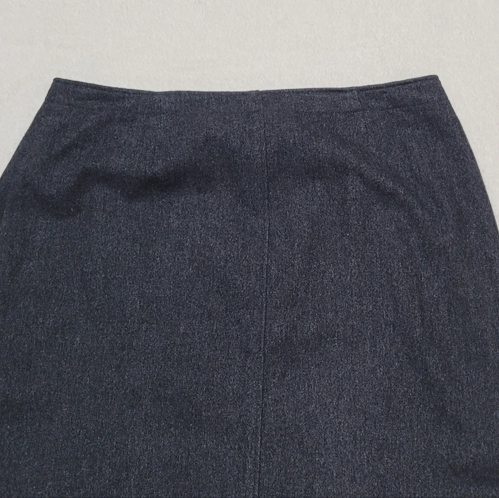 90s Vintage GAP Charcoal Gray Wool Blend Micro Mini Wrap Skirt 6 - Picture 6 of 10